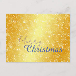 Gold Color Merry Christmas Family Message New Year Holiday Postcard