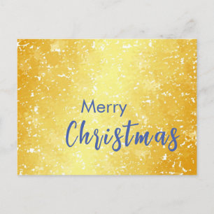 Gold Color Merry Christmas Family Message New Year Holiday Postcard