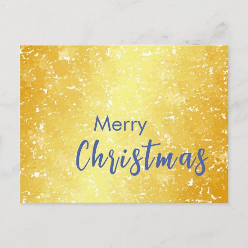 Gold Color Merry Christmas Family Message New Year Holiday Postcard
