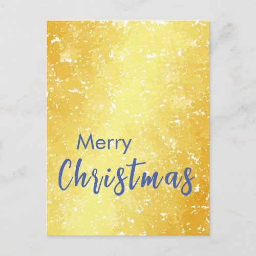Gold Color Merry Christmas Family Message New Year Postcard