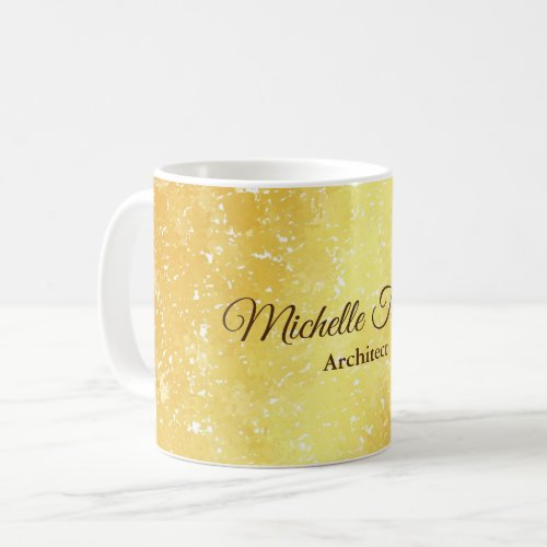 Gold Color Minimalist Modern Script Calligraphy Coffee Mug