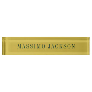 Gold Color Minimalist Plain Modern  Desk Name Plate