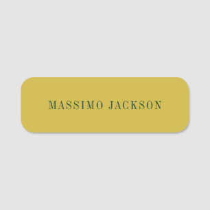 Gold Color Minimalist Plain Modern Name Tag