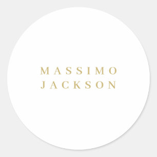 Gold Color Minimalist Professional Serif Font Classic Round Sticker