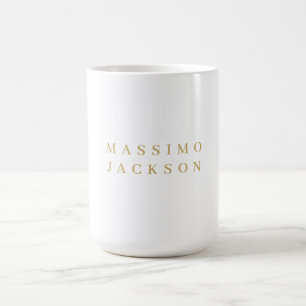 Gold Color Minimalist Professional Serif Font Coffee Mug