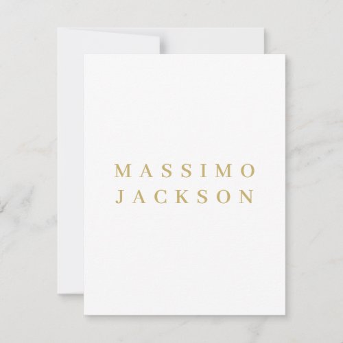 Gold Color Minimalist Professional Serif Font Note Card