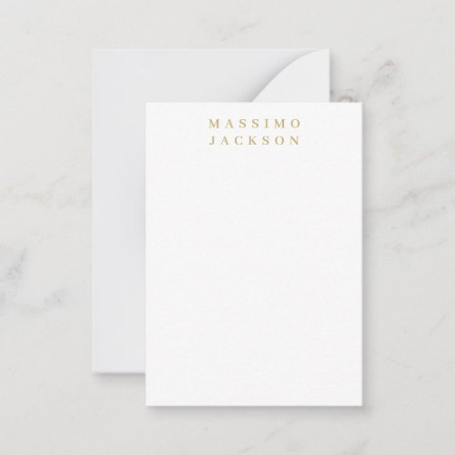 Gold Color Minimalist Professional Serif Font Note Card