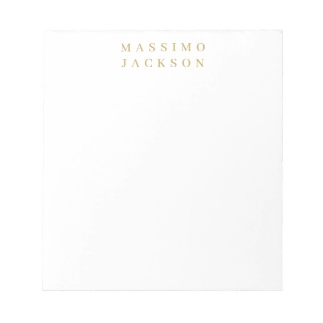 Gold Color Minimalist Professional Serif Font Notepad (Front)