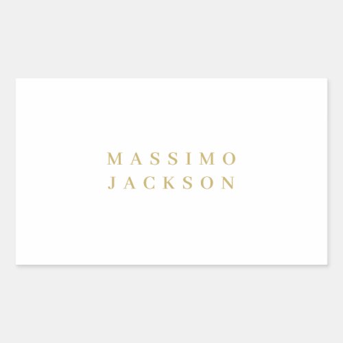 Gold Color Minimalist Professional Serif Font Rectangular Sticker