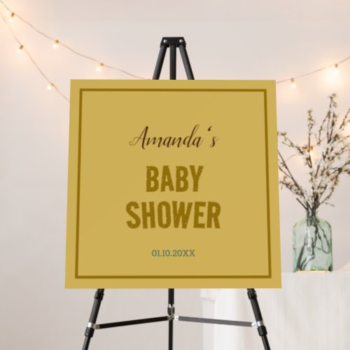 Gold Color Modern Minimalist Baby Shower Foam Board