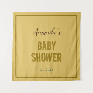 Gold Color Modern Minimalist Baby Shower Tapestry