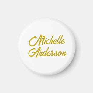 Gold Color Modern Minimalist Handwrite Name Magnet