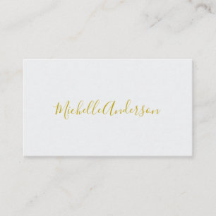 Gold Color Modern Minimalist Handwriting Name Enclosure Card