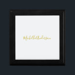 Gold Color Modern Minimalist Handwriting Name Gift Box<br><div class="desc">Modern Simple Plain Professional Designs</div>