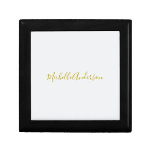 Gold Color Modern Minimalist Handwriting Name Gift Box