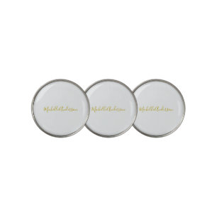 Gold Color Modern Minimalist Handwriting Name Golf Ball Marker