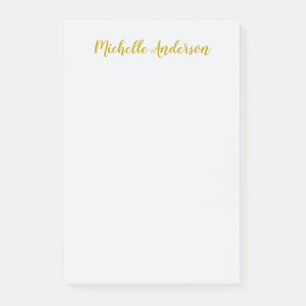 Gold Color Modern Minimalist Handwriting Name Post-it Notes