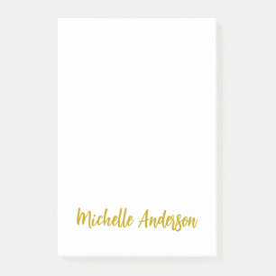 Gold Color Modern Minimalist Name Post-it Notes