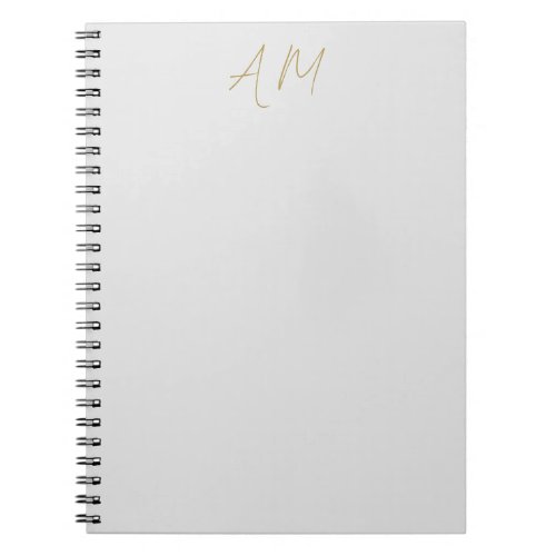 Gold Color Monogram Initials Calligraphy Pro Notebook