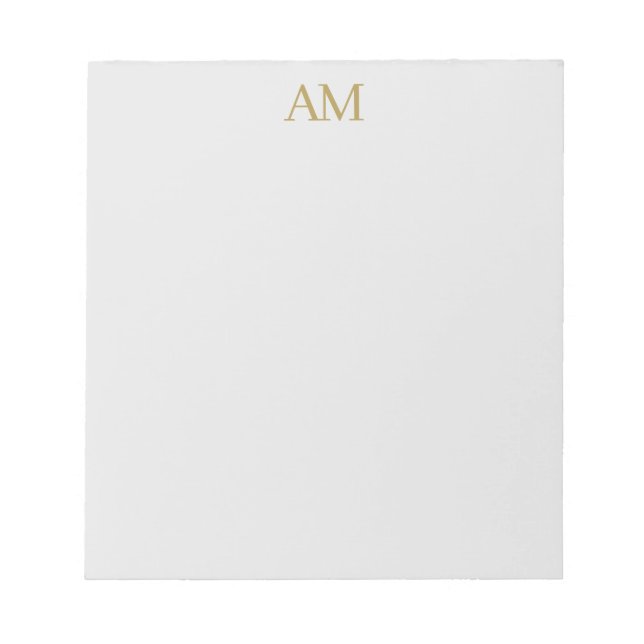 Gold Color Monogram Initials Calligraphy Pro Notepad (Front)