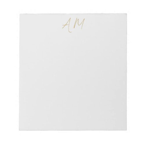 Gold Color Monogram Initials Calligraphy Pro Notepad