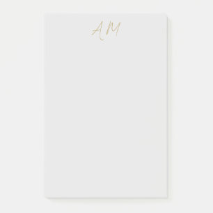 Gold Color Monogram Initials Calligraphy Pro Post-it Notes