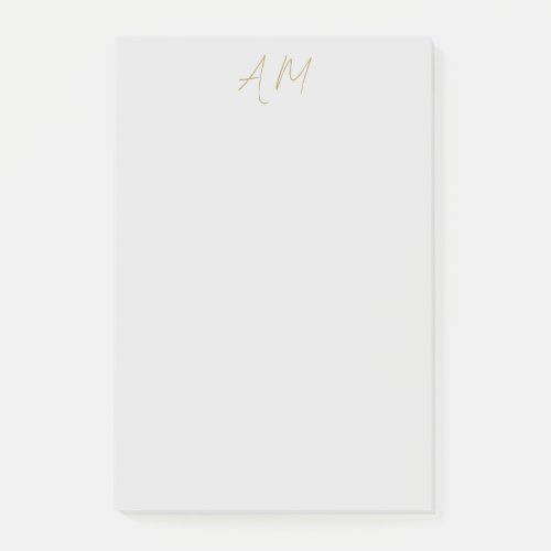 Gold Color Monogram Initials Calligraphy Pro Post_it Notes