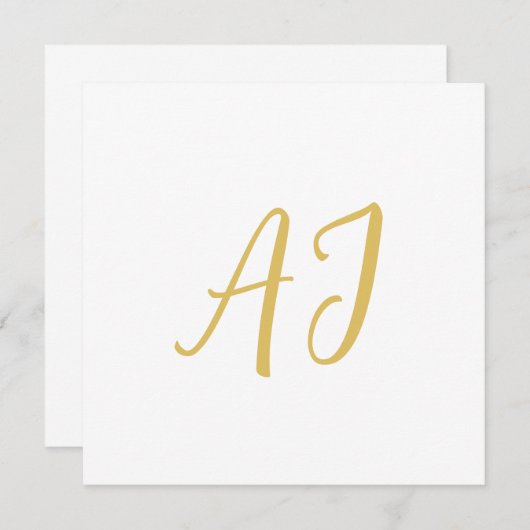 Gold Color Monogram Professional Classical Initial (Front/Back)