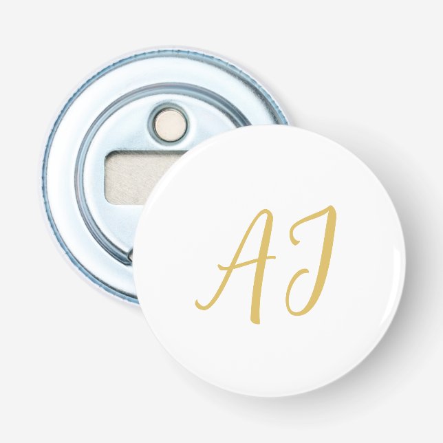 Gold Color Monogram Professional Classical Initial Bottle Opener (Front)