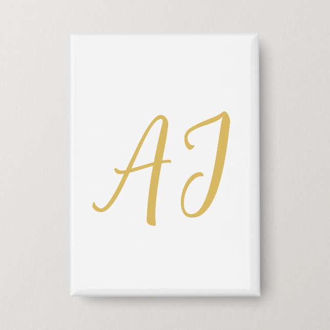 Gold Color Monogram Professional Classical Initial Button (Front)