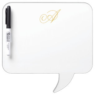 Gold Color Monogram Professional Classical Initial Dry Erase Board
