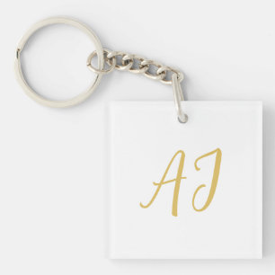 Gold Color Monogram Professional Classical Initial Keychain
