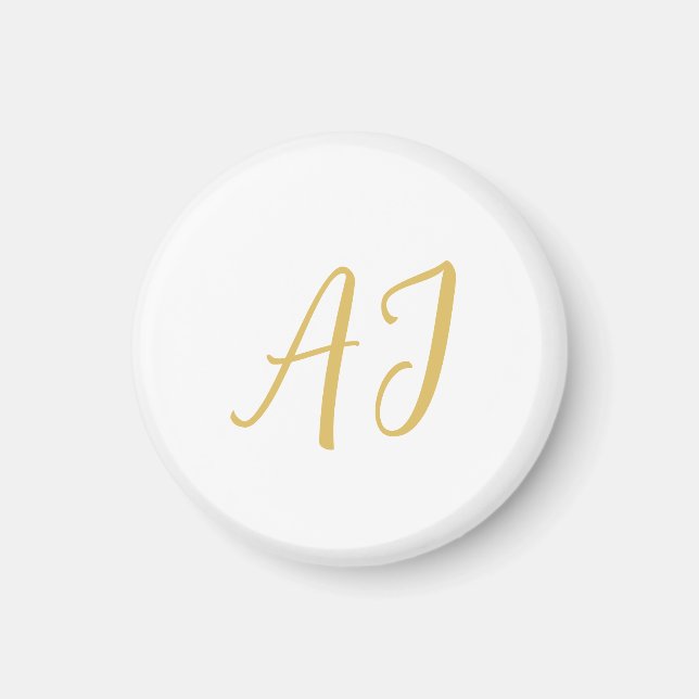 Gold Color Monogram Professional Classical Initial Magnet (Front)