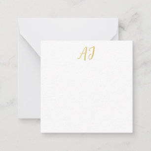 Gold Color Monogram Professional Classical Initial Note Card
