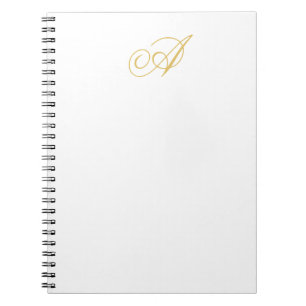 Gold Color Monogram Professional Classical Initial Notebook
