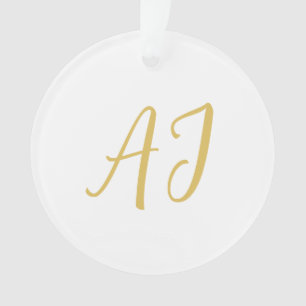 Gold Color Monogram Professional Classical Initial Ornament