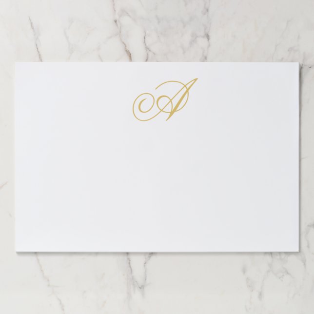 Gold Color Monogram Professional Classical Initial Paper Pad (Front)