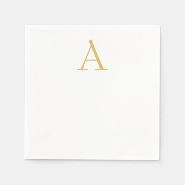 Gold Color Monogram Professional Custom Napkins (Front)