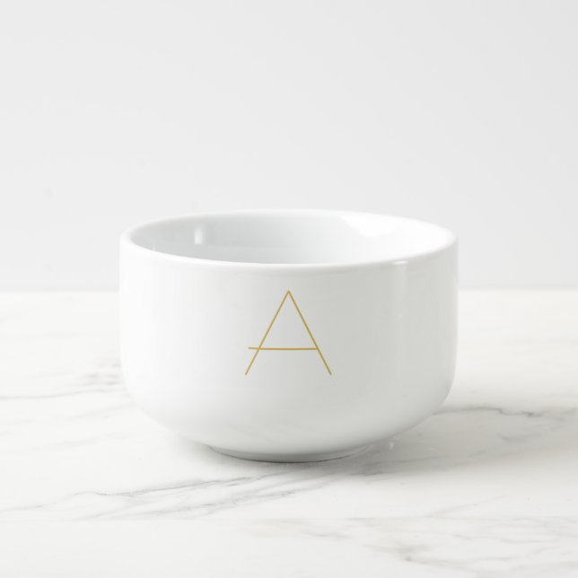 Gold Color Monogram Professional Custom Soup Mug (Front)
