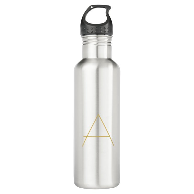 Gold Color Monogram Professional Custom Stainless Steel Water Bottle (Front)