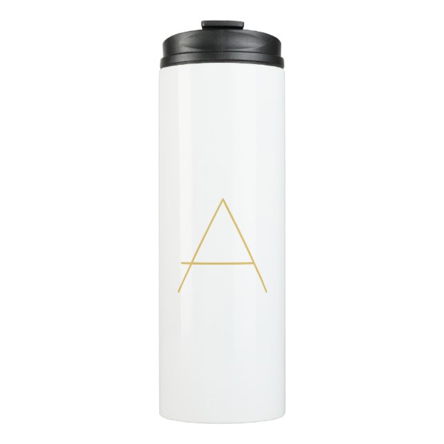 Gold Color Monogram Professional Custom Thermal Tumbler (Front)