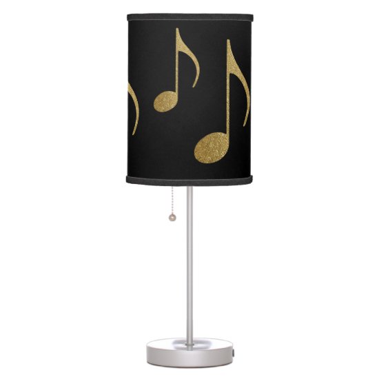 gold color musical notes table lamp