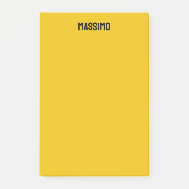 Gold Color Own Name Minimalist Modern Plain Post-it Notes (Front)