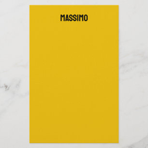 Gold Color Own Name Minimalist Modern Plain Stationery