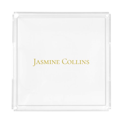 Gold Color Plain Minimalist Professional Name Acrylic Tray