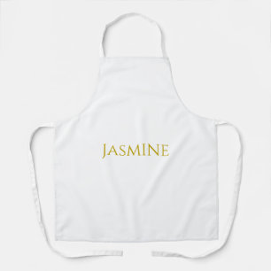 Gold Color Plain Minimalist Professional Name Apron