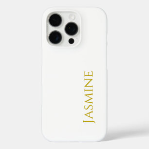 Gold Color Plain Minimalist Professional Name iPhone 16 Pro Case