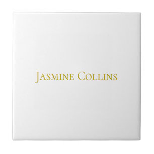 Gold Color Plain Minimalist Professional Name Ceramic Tile