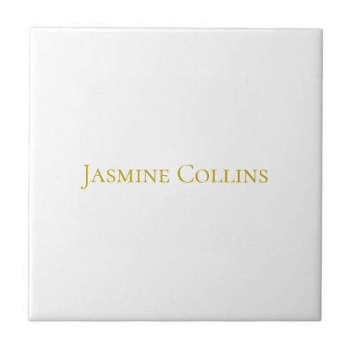 Gold Color Plain Minimalist Professional Name Ceramic Tile