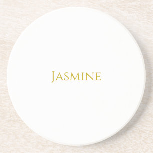 Gold Color Plain Minimalist Professional Name Coaster